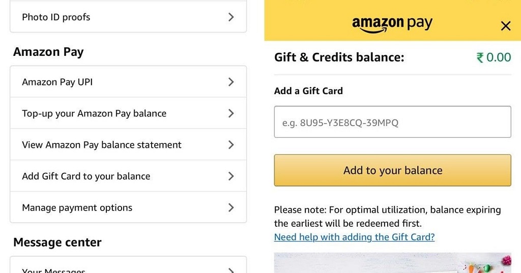 How to redeem an Amazon gift card without a claim code