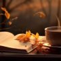 A cozy scene with a journal, autumn leaves, and a cup of tea, symbolizing reflection on everyday gratitude