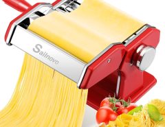 Sailnovo 2-in-1 pasta maker with fresh pasta sheets ready to cook.