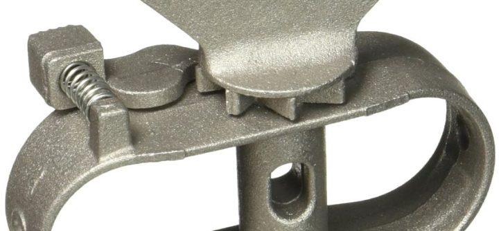 Close-up of Strata Metal Mini Winch installed on an outdoor clothesline.