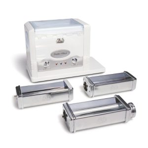 Fresh pasta being prepared with the MARCATO electric pasta machine at home.