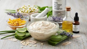 Variety of natural ingredients like oatmeal and aloe for dog allergy shampoos