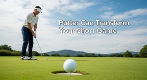 golfer aligning putter to improve putting accuracy on green