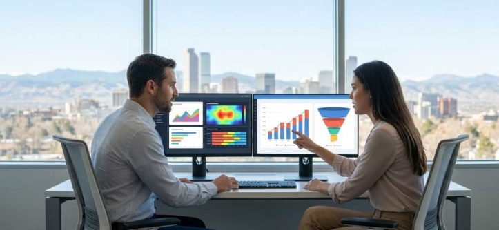 SaaS company analyzing consumer behavior reports in Denver CO
