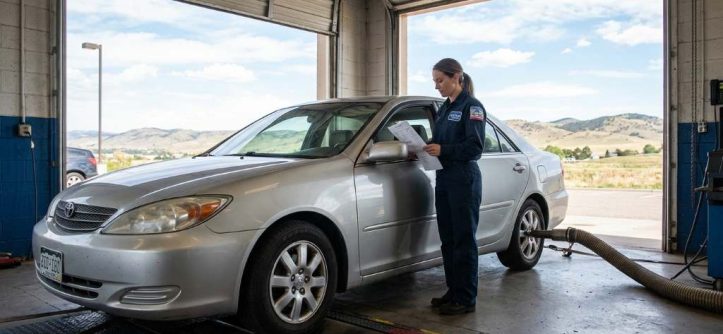 Denver vehicle emissions testing station inspection