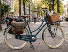 Cruiser bike set up for comfortable daily commuting