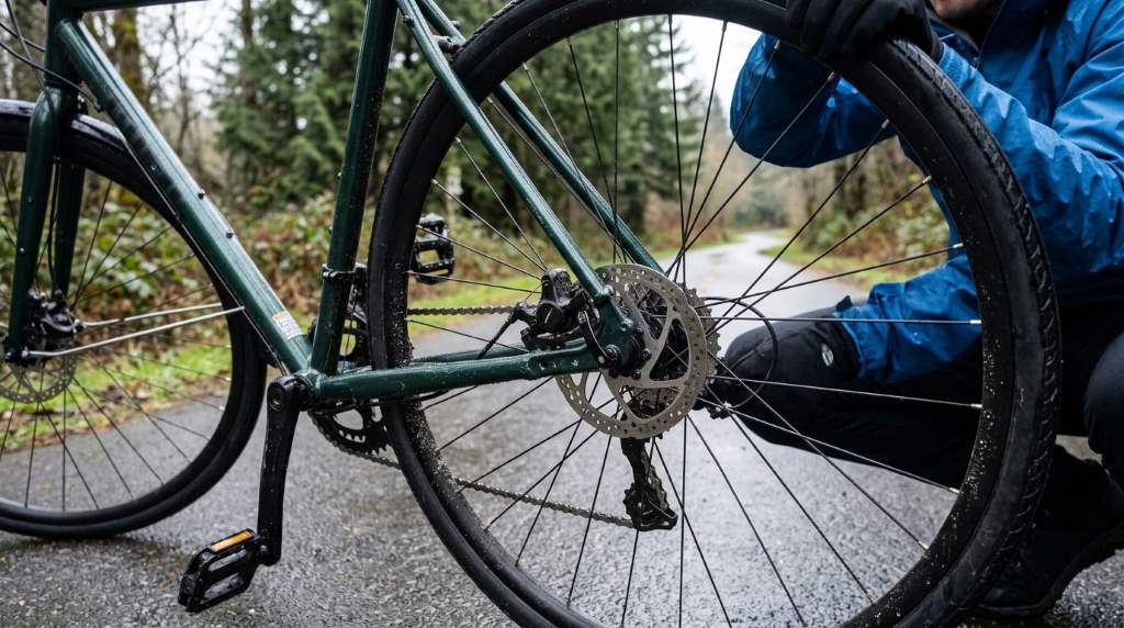 Bicycle brake maintenance before riding Seattle paths