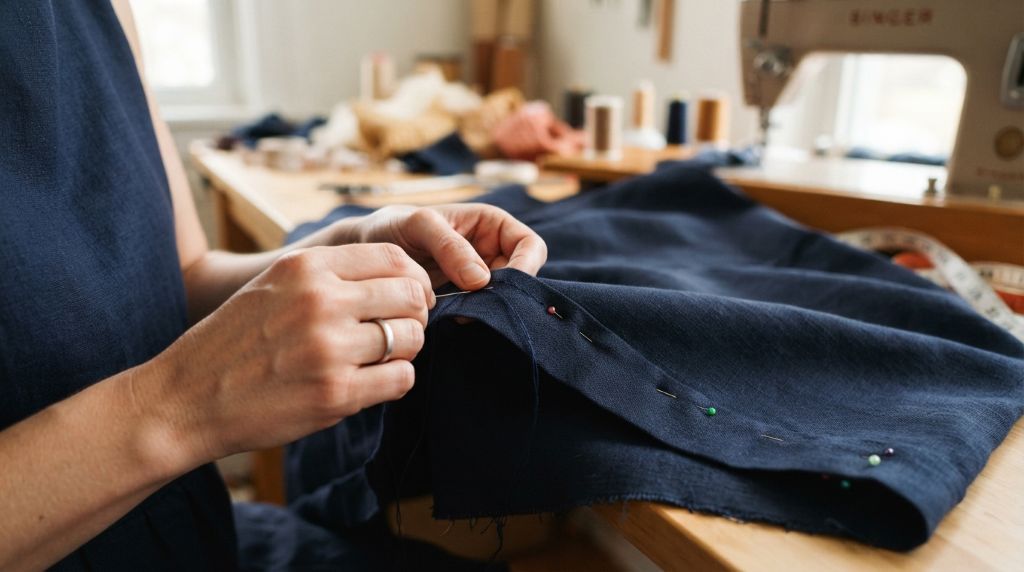 Sewing a neat hem after shortening a dress