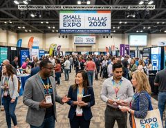 Entrepreneurs networking at Small Business Expo Dallas 2026 convention floor