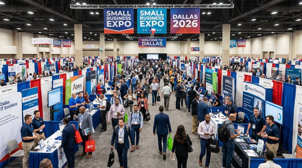 Exhibitor booths and attendees at Small Business Expo Dallas 2026 trade show